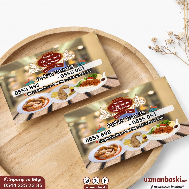Çiğköfte Paket Servis Kartvizit Tasarımı Çiğköfte Paket Servis Kartvizit Tasarımı