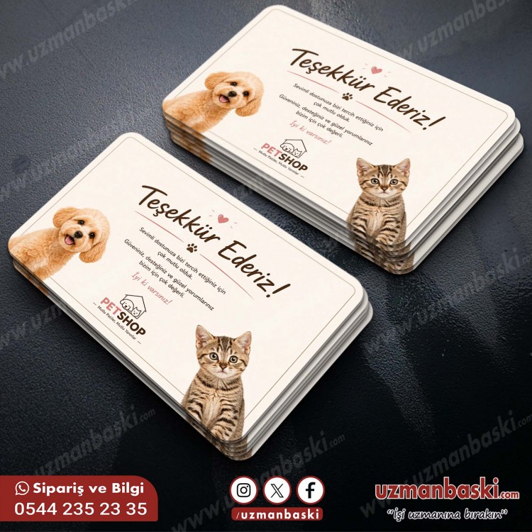 Pet Shop Teşekkür Kartı Tasarımı