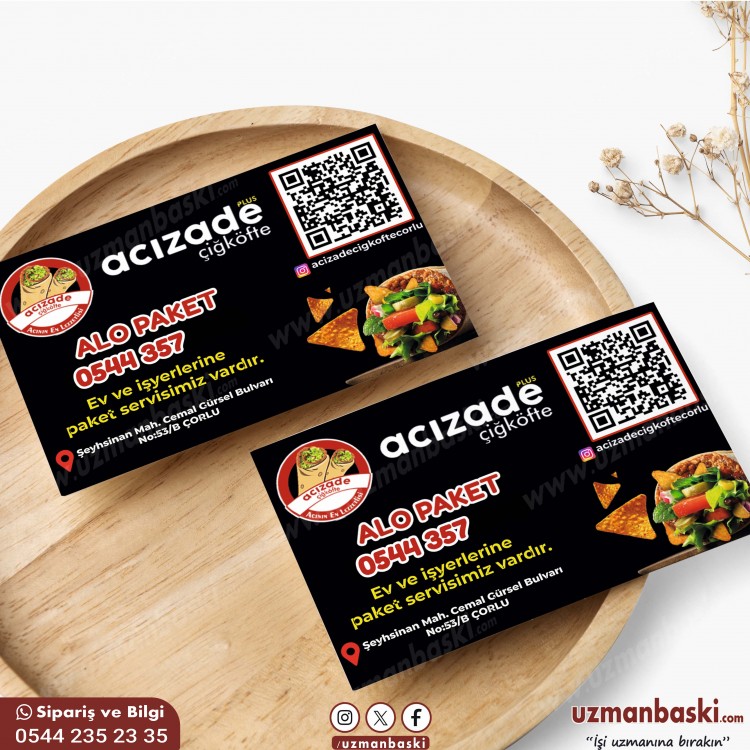 Çiğköfte Alo Paket Kartvizit Tasarımı Çiğköfte Alo Paket Kartvizit Tasarımı