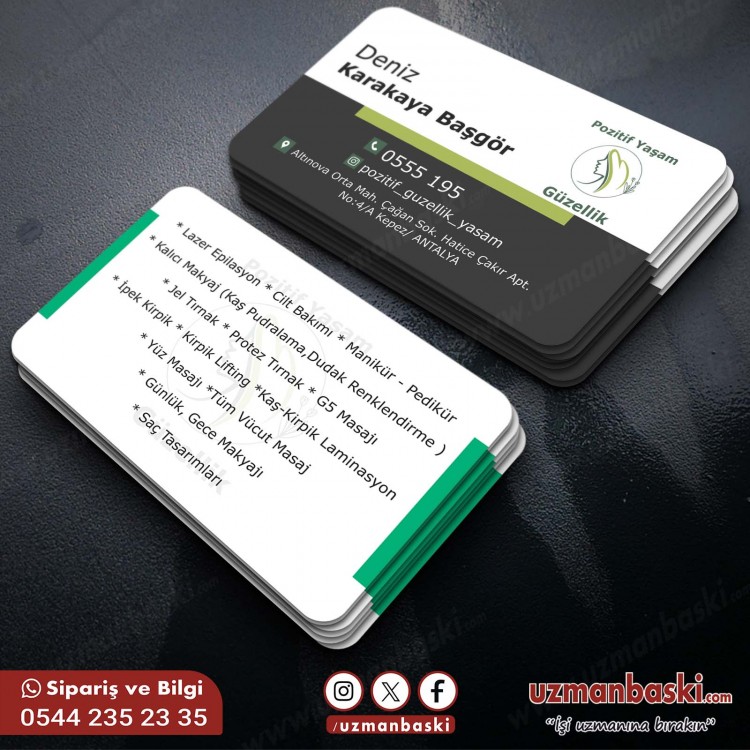 Kişisel Bakım ve Güzellik Merkezi Hizmetleri Kartvizit Örneği Kişisel Bakım ve Güzellik Merkezi Hizmetleri Kartvizit Örneği