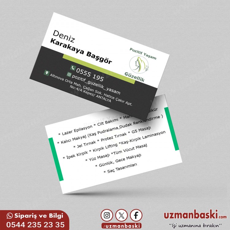 Kişisel Bakım ve Güzellik Merkezi Hizmetleri Kartvizit Örneği Kişisel Bakım ve Güzellik Merkezi Hizmetleri Kartvizit Örneği