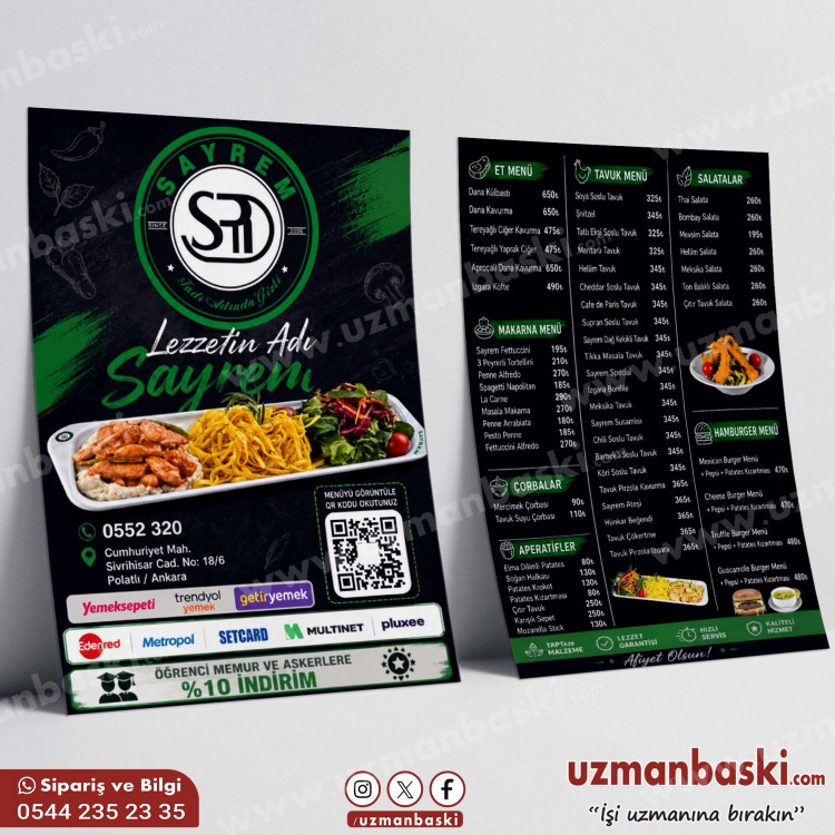 Restoran Menü Broşür Tasarımı