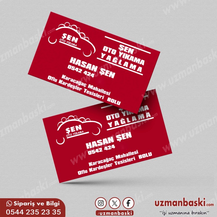 Oto Detaylı Temizlik Yıkama Kartvizit Örneği