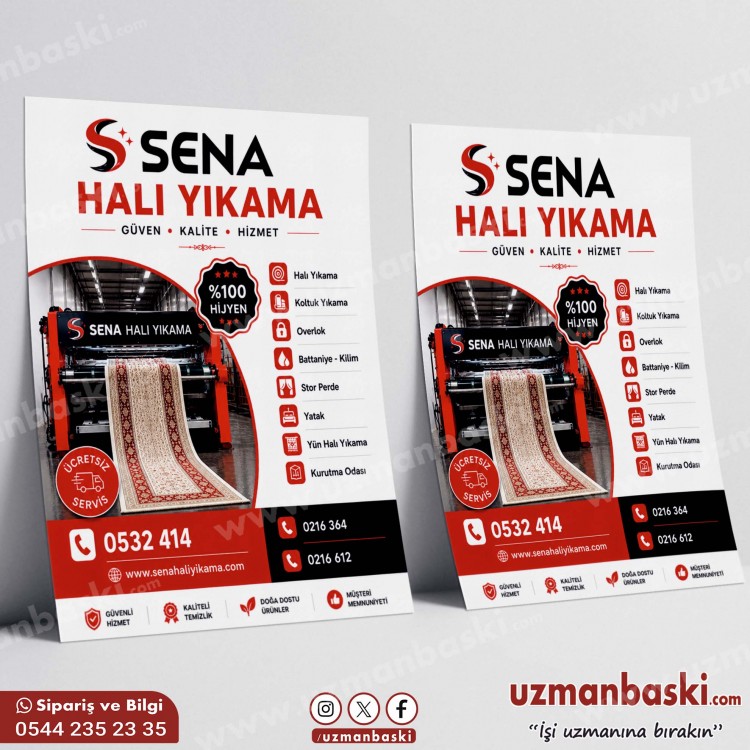 Profesyonel Halı Koltuk Yıkama Broşür Tasarımı