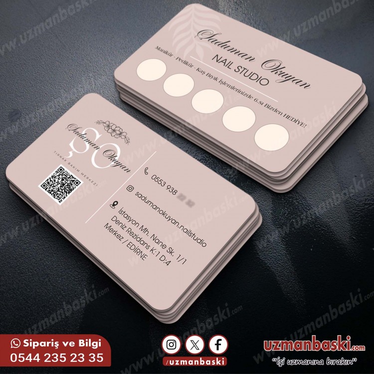 Nail Studio Kartvizit Tasarm Örneği Nail Studio Kartvizit Tasarm Örneği