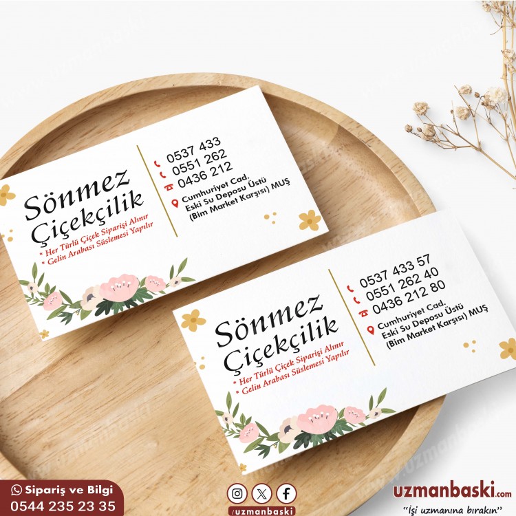 Modern Çiçekçi Kartvizit Tasarımı Çiçekçi kartvizit tasarımı