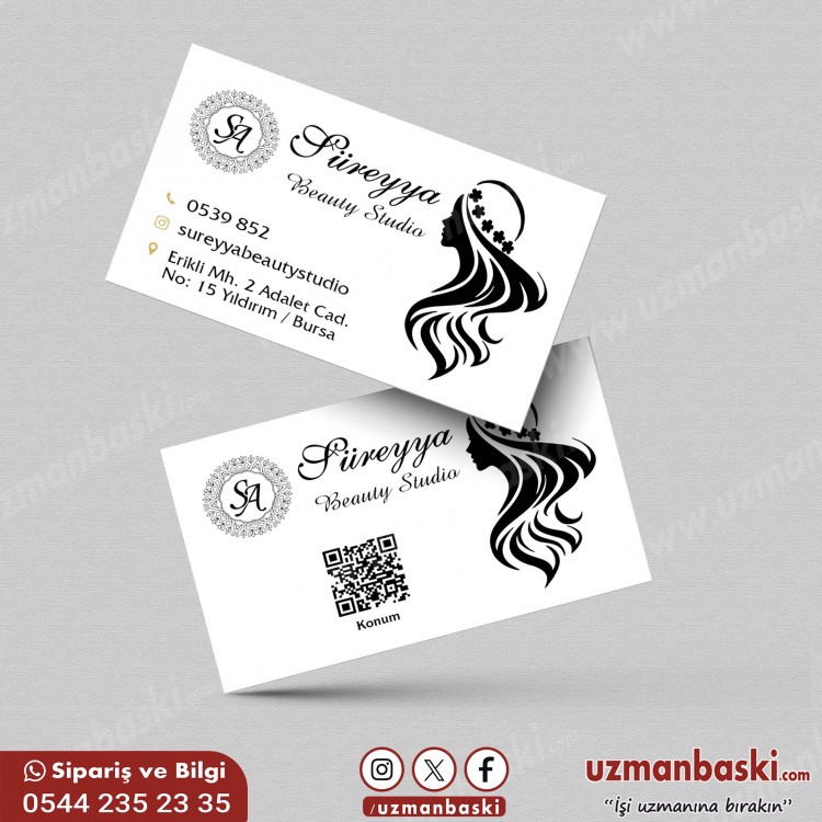 Güzellik Salonu ve Kuaför Kartvizit Örneği Güzellik Salonu ve Kuaför Kartvizit Örneği