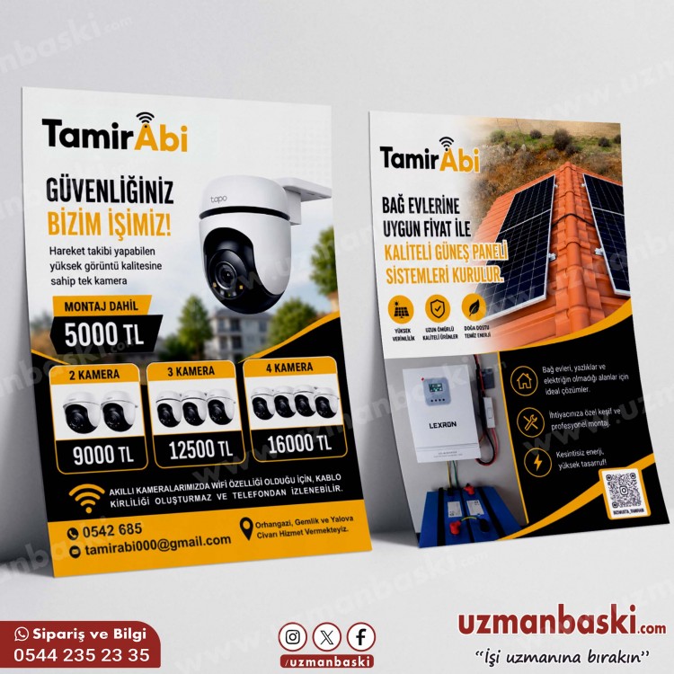 Güvenlik Kamera ve Güneş Enerjisi Broşür Tasarımı Güvenlik Kamera ve Güneş Enerjisi Broşür Tasarımı