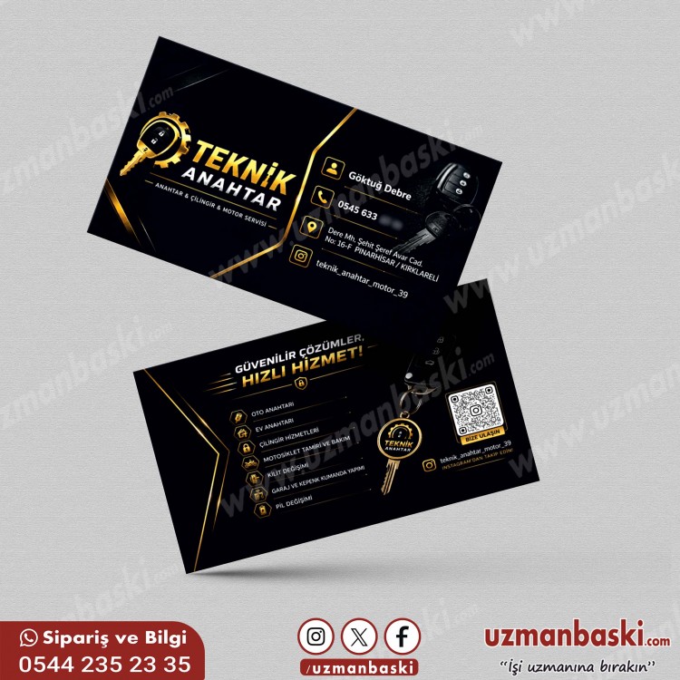 Oto Anahtarcı ve Çilingir Kartvizit Tasarımı