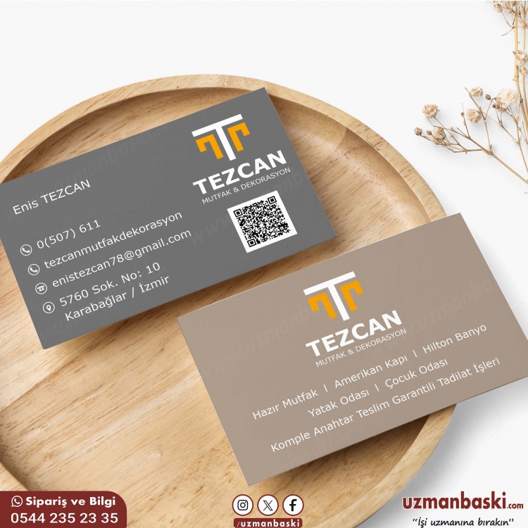 Dekorasyon ve tasarım firmalarına özel şık kartvizit tasarımı