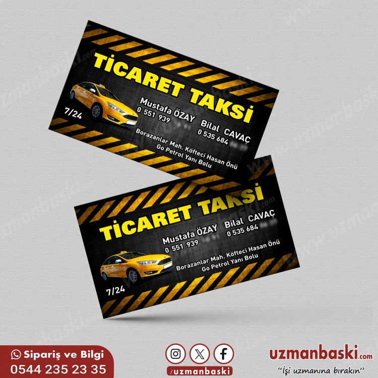 Ticari Taksi Durak Kartvizit Örneği Ticari Taksi Durak Kartvizit Örneği
