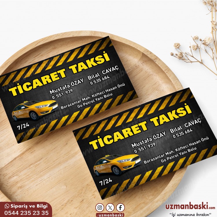 Taksi kartvizit tasarımı örneği