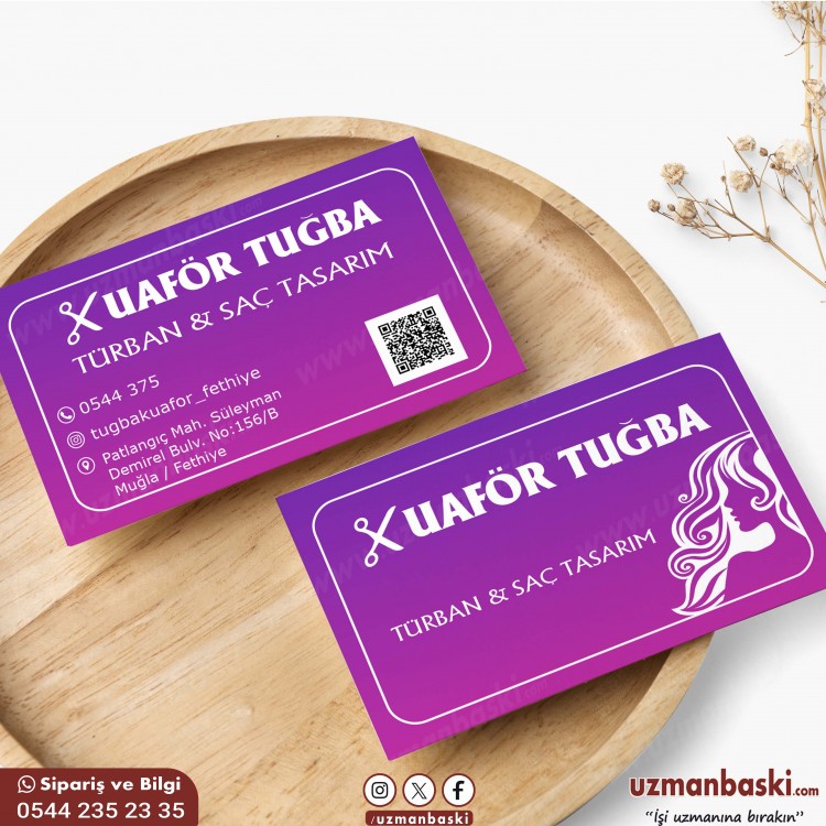 Türban ve Saç Tasarımı Kuaför Kartvizit Örneği Türban ve Saç Tasarımı Kuaför Kartvizit Örneği