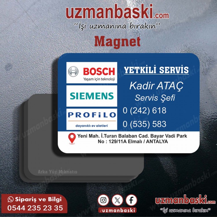 Yetkili Servis Magnet - Özel Baskılı Magnetler Yetkili servis magnet tasarımı - özel baskılı reklam magneti