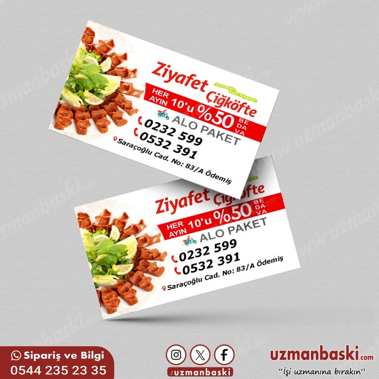 Çiğköfte Dükkan Kartvizit Tasarımı Çiğköfte Dükkan Kartvizit Tasarımı