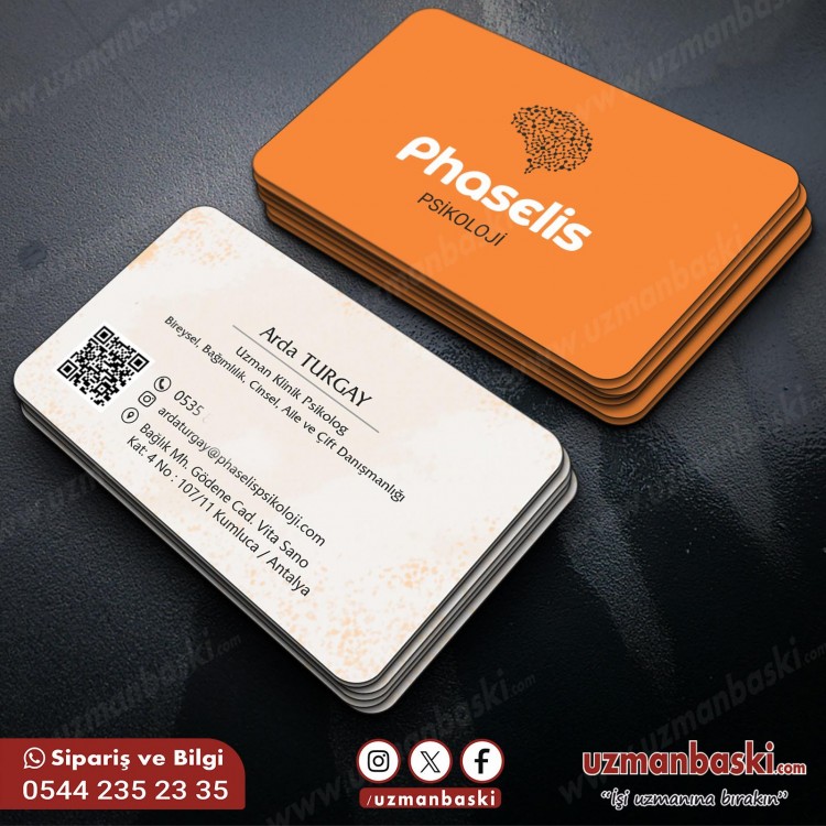 Psikolojik Danışman Kartvizit Turuncu