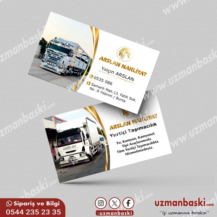 Nakliyat Kartvizit Örneği Nakliyat ve taşımacılık kartvizit tasarımı