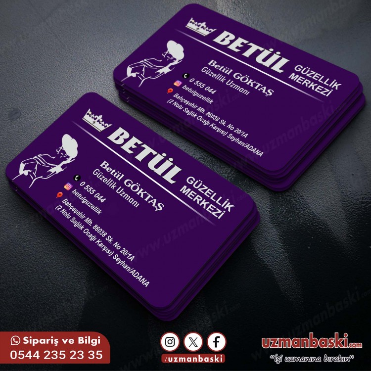 Güzellik Merkezi Kartvizit Tasarımı Örneği Güzellik Merkezi Kartvizit Tasarımı Örneği