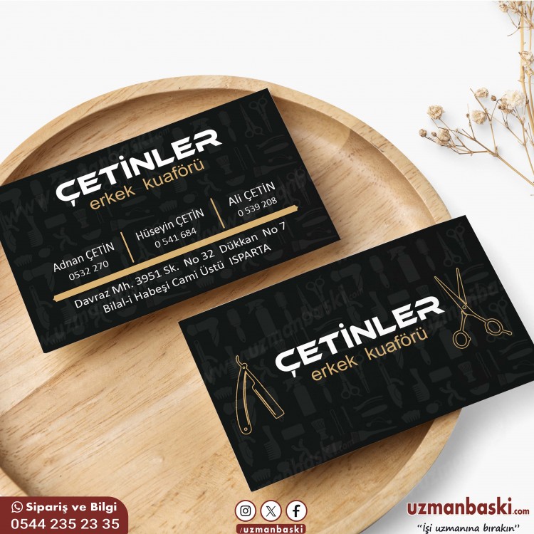 Erkek Kuaförü Kartvizit Tasarım Örneği Erkek Kuaförü Kartvizit Tasarım Örneği
