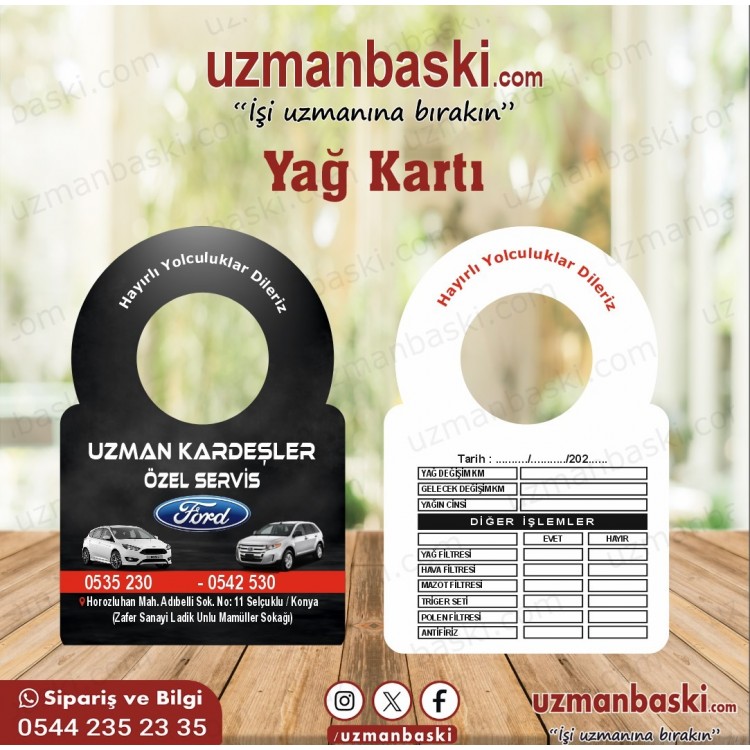 Yağ Bakım Kartı 5 Yağ Bakım Kartı 5
