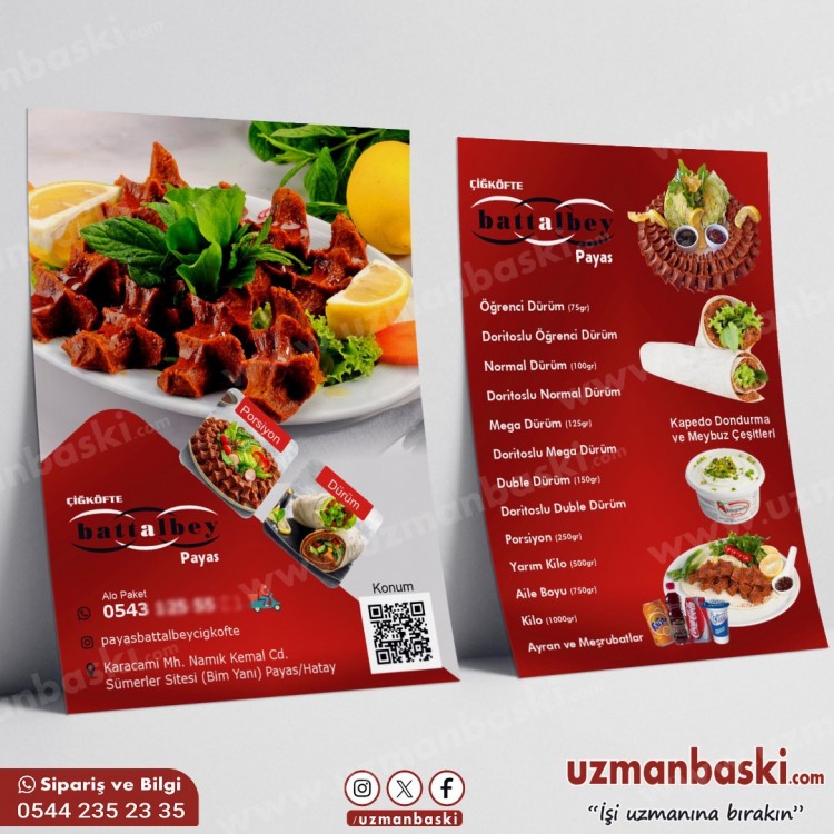 Battalbey Çiğköfte Broşür Tasarımı Battalbey Çiğköfte Broşür Tasarımı