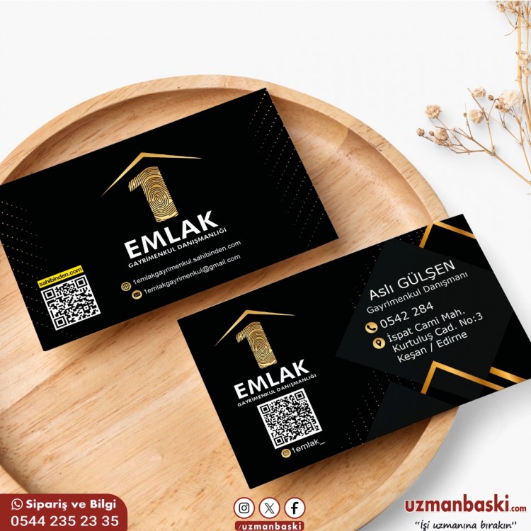Bir Emlak Gayrimenkul Kartvizit Emlak danışmanı ve gayrimenkul firması için profesyonel kartvizit tasarımı.