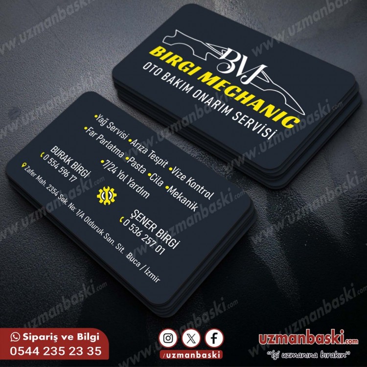 Oto Bakım Onarım Servisi Kartvizit Tasarım Örneği Oto Bakım Onarım Servisi Kartvizit Tasarım Örneği