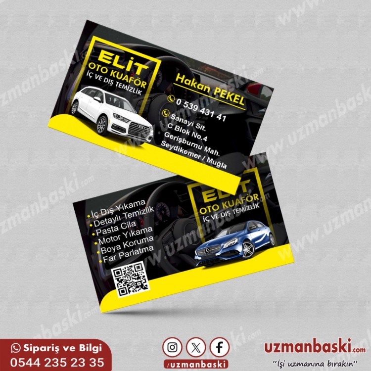 Oto Yıkama Kuaför Kartvizit Tasarımı Oto Yıkama Kuaför Kartvizit Tasarımı
