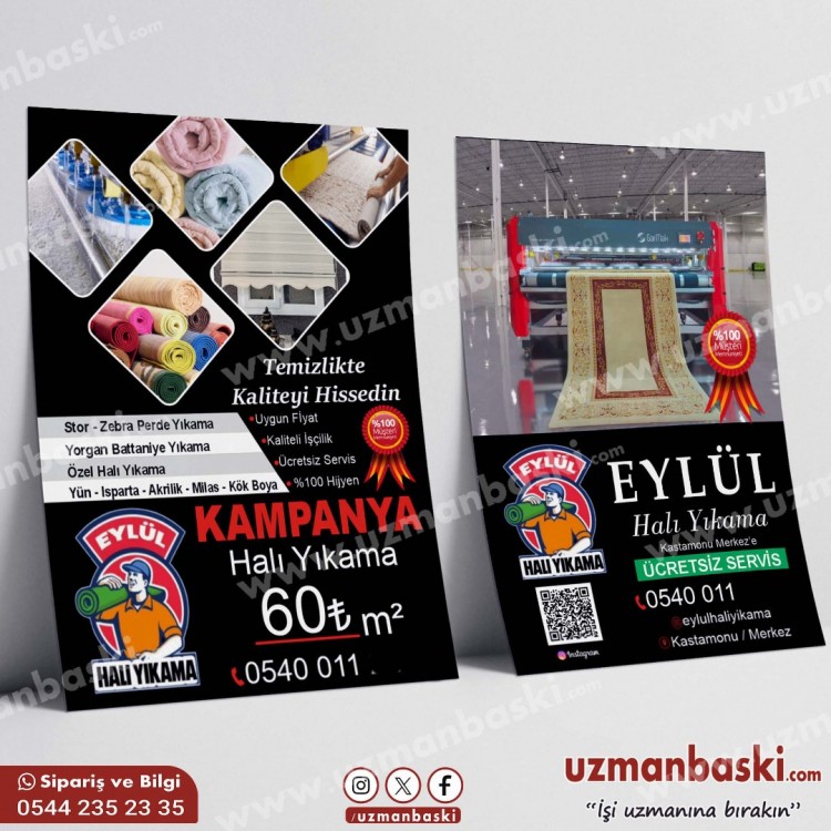 Halı Yıkama Merkezi Broşür Örneği Halı Yıkama Merkezi Broşür Örneği