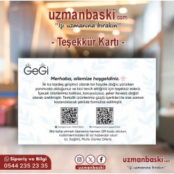 Teşekkür Kartı Örneği