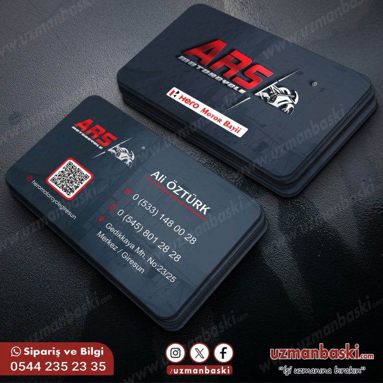 Motosiklet Bayii Kartvizit - Şık ve Dikkat Çekici Tasarımlar Motosiklet bayii kartvizit tasarım örneği