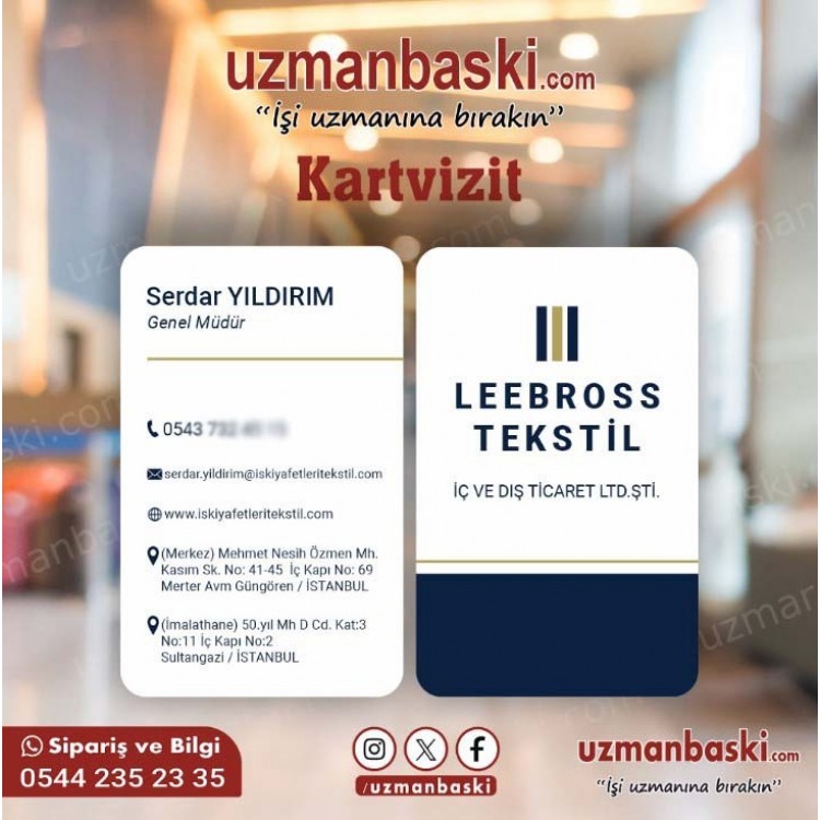 Tekstil Kurumsal Kartvizit Tasarım Örneği