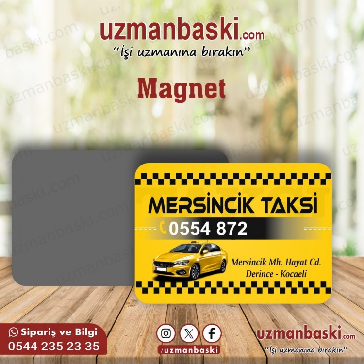 Taksi Magnet Tasarım Örneği Taksi Magnet Tasarım Örneği