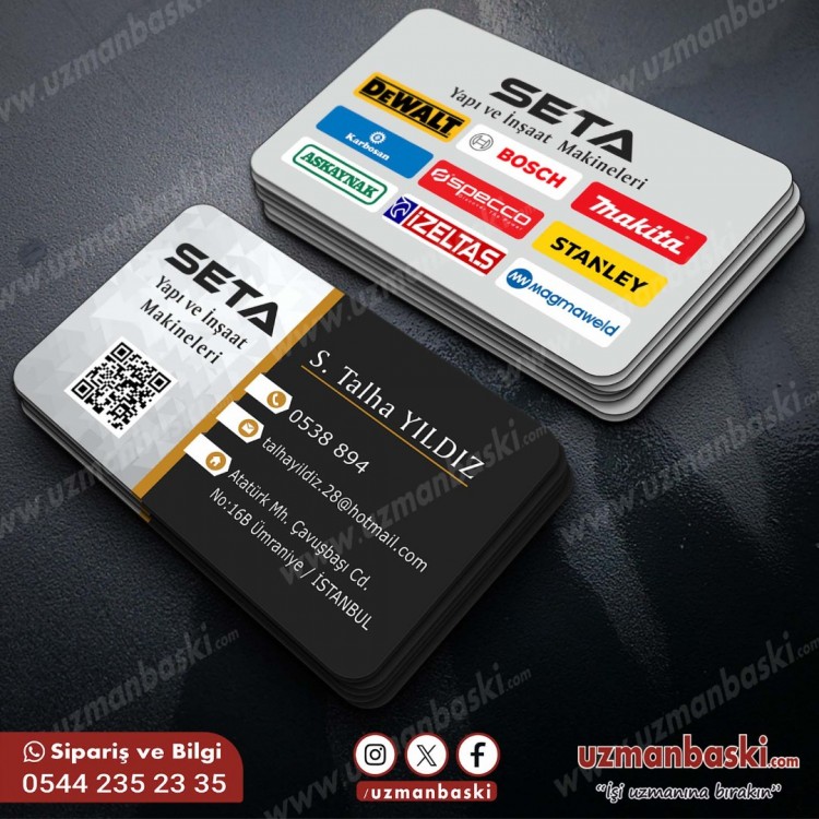 İnşaat ve Yapı Makineleri Kartvizit Tasarımı İnşaat makineleri kartvizit tasarımı, güçlü ve kurumsal görünüm.