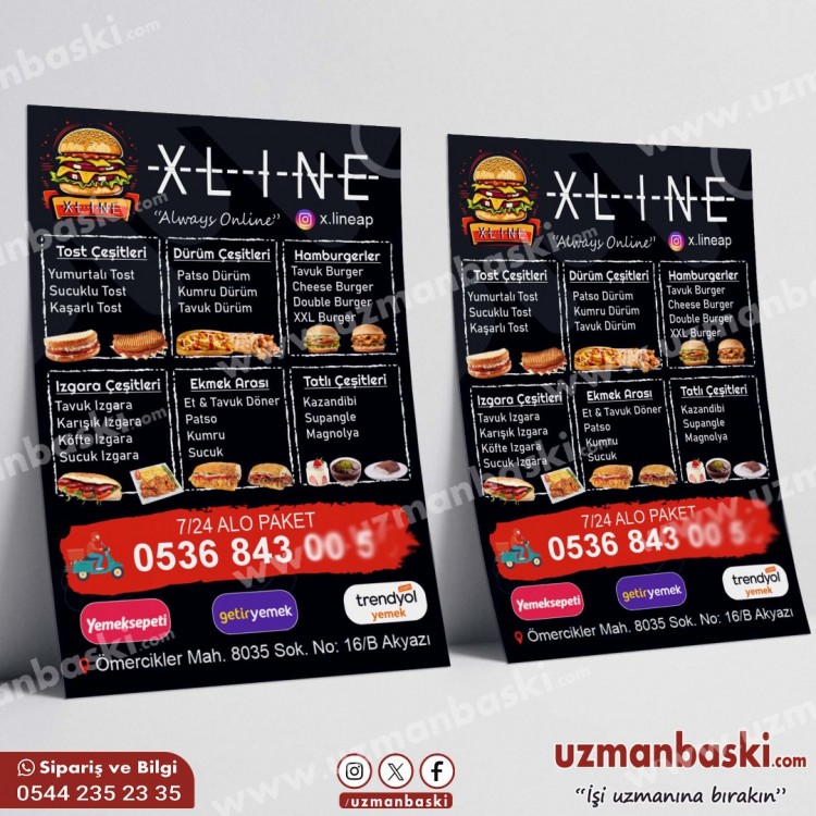 Burger Broşür Örneği Burger Broşür Örneği