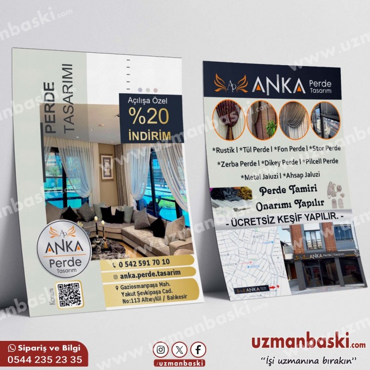 Perde Evi Broşür Tasarım Örneği