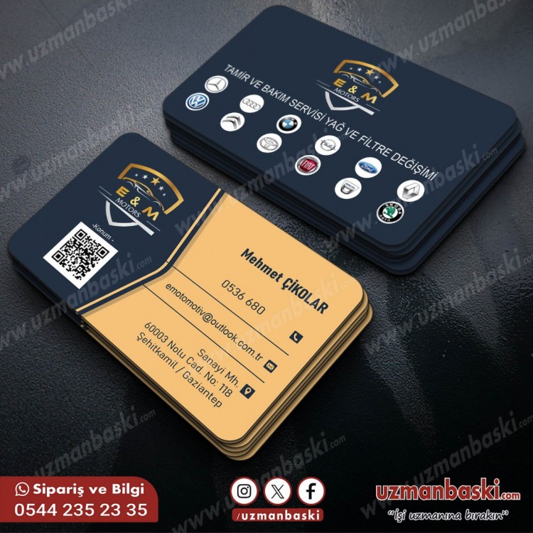 Oto Bakım Servisi Kartvizit Örneği Oto Bakım Servisi Kartvizit Örneği