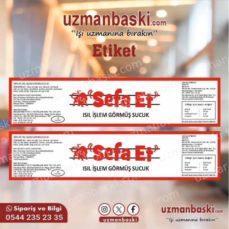 Sucuk Etiketi - Profesyonel ve Şık Tasarım Sucuk etiketi tasarımı örneği
