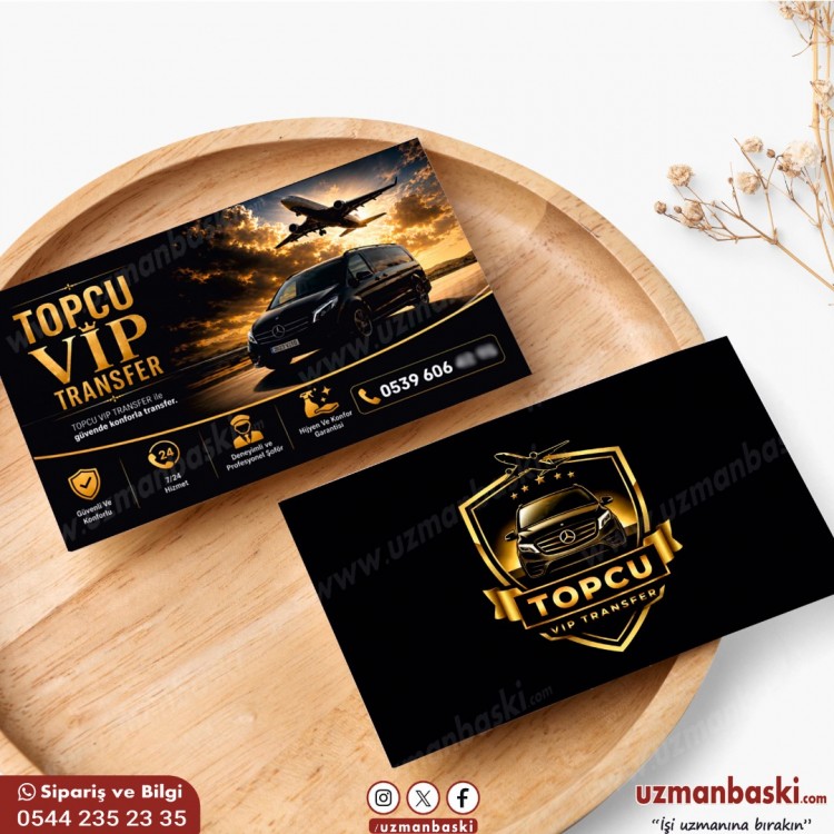vip transfer kartvizit tasarımı örneği