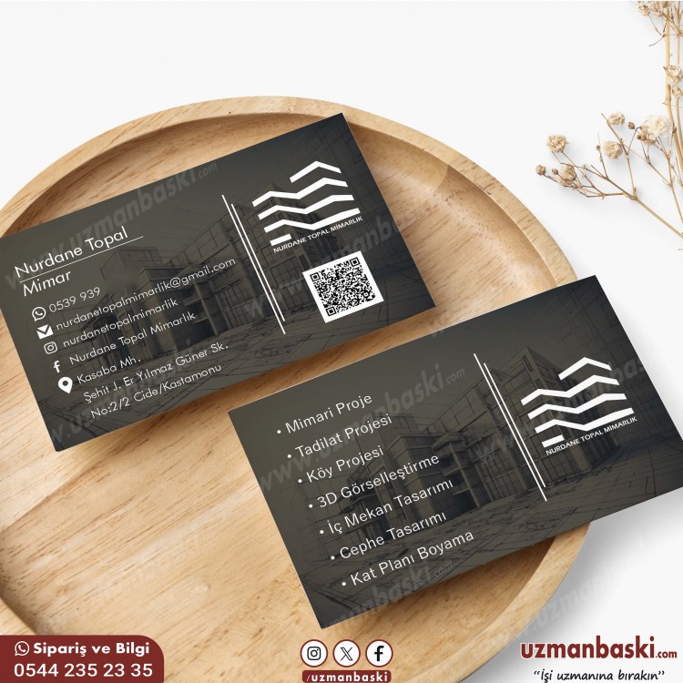 Mimar ve mühendis kartvizit tasarımı örneği