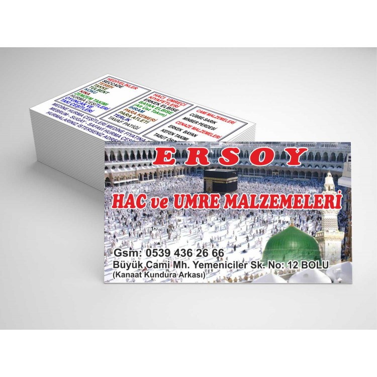 HAC VE UMRE MALZEMELERİ KARTVİZİT