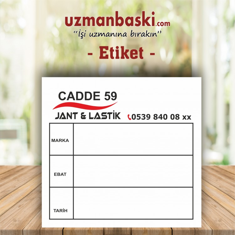 Lastik Lastikçi Etiket