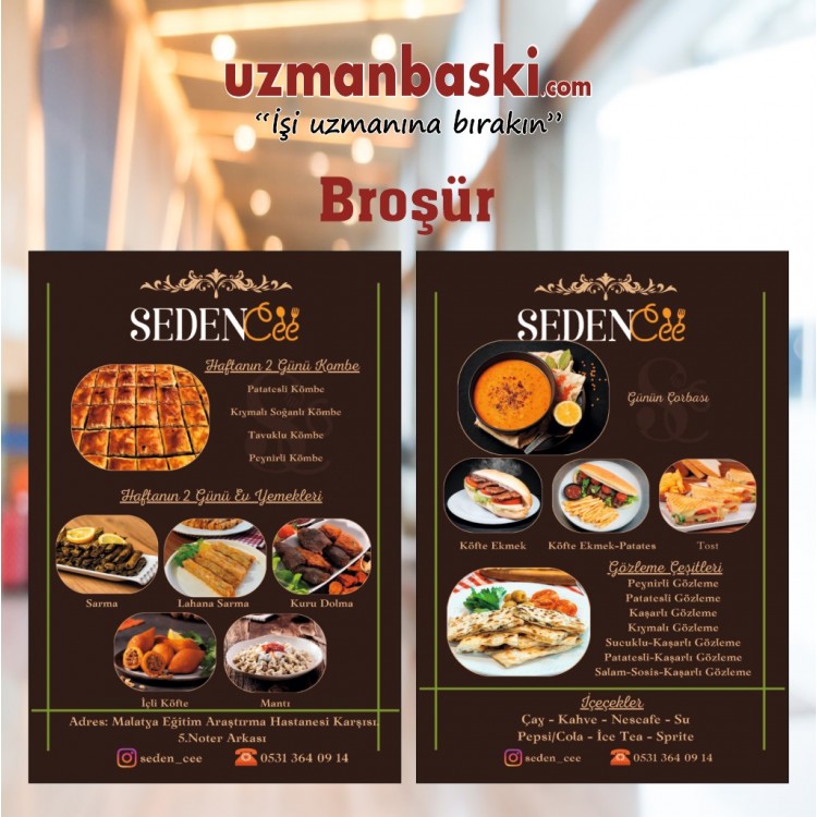 Cafe Broşür Örneği Cafe Broşür Örneği