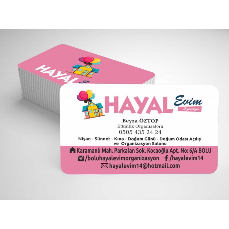 ORGANİZASYON EVİM KARTVİZİT ORGANİZASYON EVİM KARTVİZİT