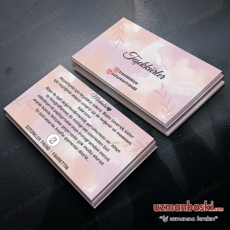 Butik Teşekkür Kartı Instagram